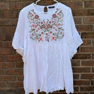 Embroidered floral dress